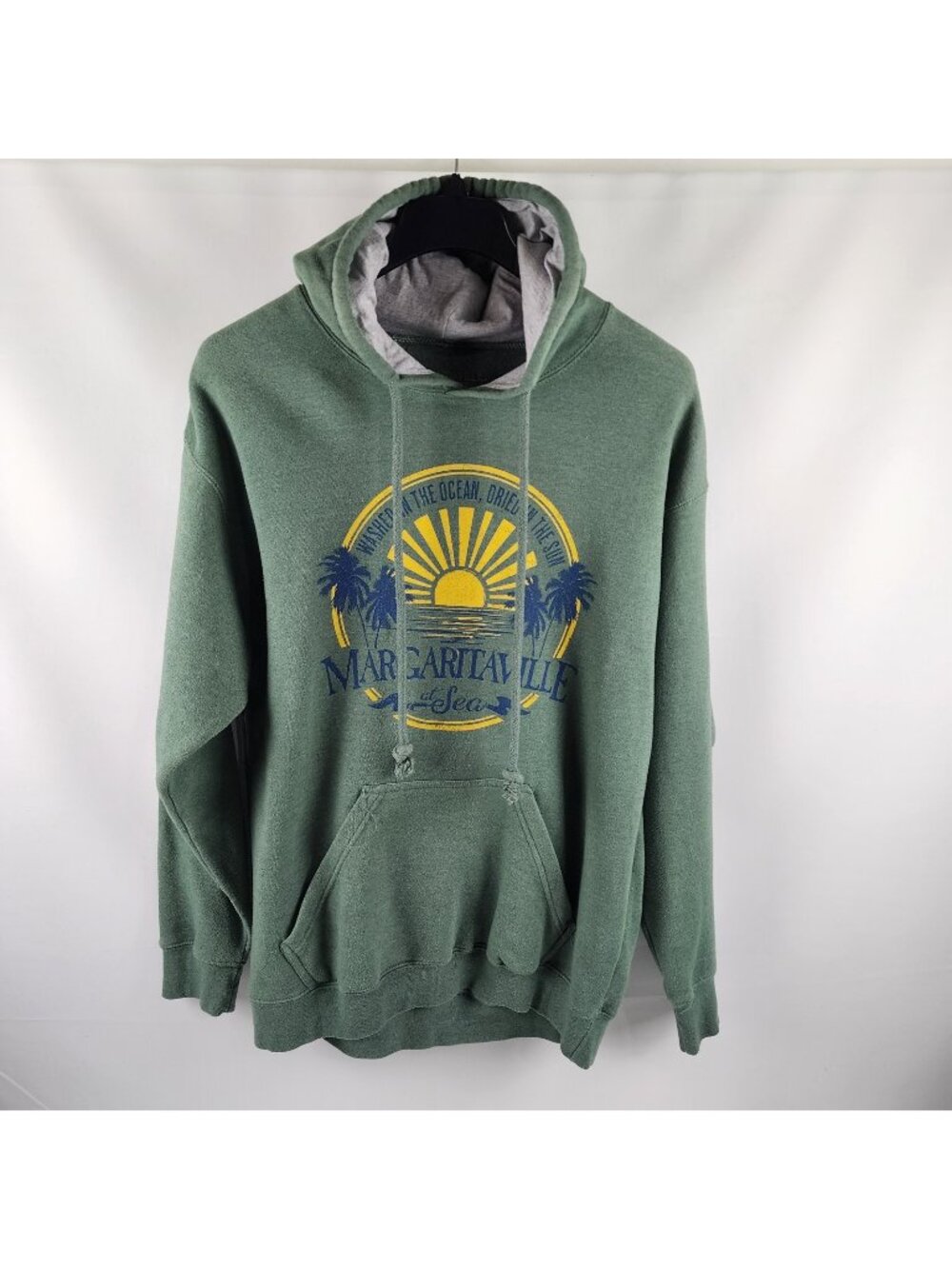 Margaritaville Hoodie Mens Large Green Kangaroo Pouch Logo Sweatshirt NWOT